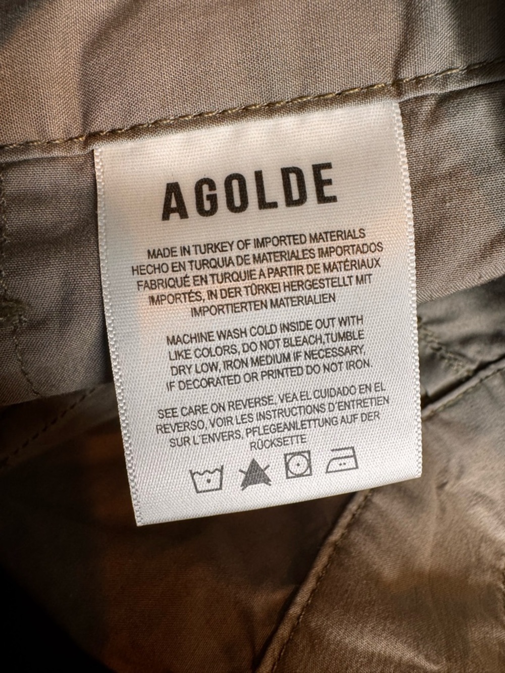 AGOLDE Cotton Women's High Rise Daria Utility Pant Olive Green Size 28 - Picture 11 of 14